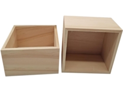 Juego De 2 Cajas De Almacenamiento De Madera Sintética Color Caqui, Estilo Rústico Y Que Ahorran Espacio.