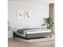 Cama Sin Colchón De Tela Gris Oscuro 160x200 Cm