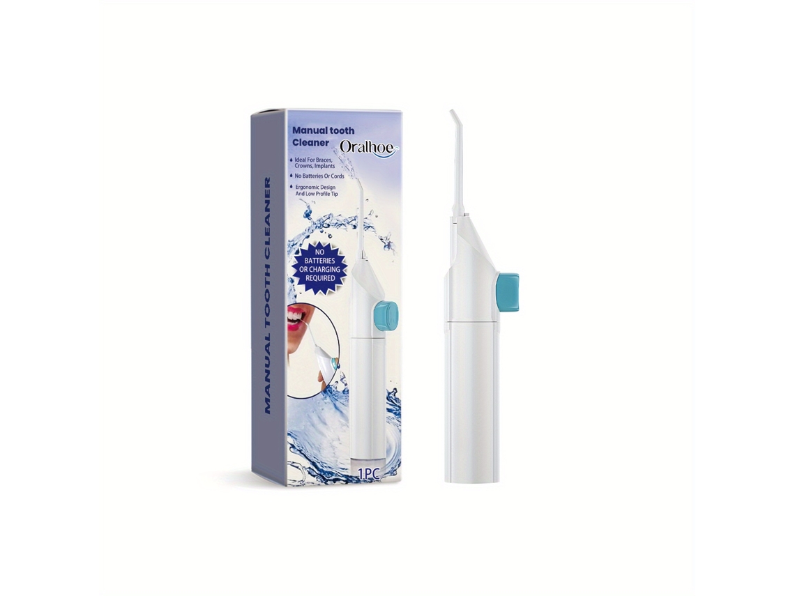 Irrigador Oral Portátil Manual Hálito Fresco Remove Placa Bacteriana Limpador de Dentes GERTIZ