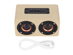 Altavoz Bluetooth Inalámbrico Retro Con Diseño De Madera Y Entrada Aux Estéreo Para Tablet, Color Bambú.