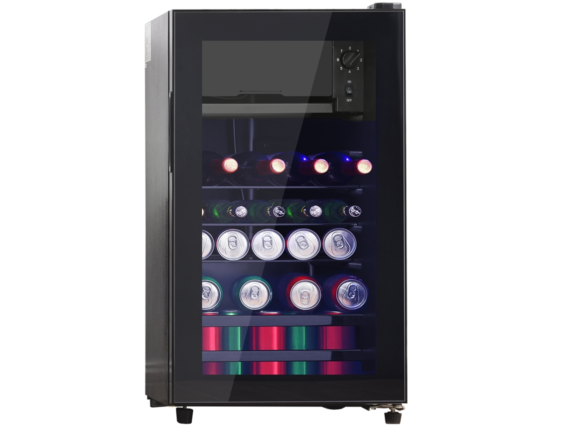 Mininevera Con Congelador 76l - Congelador 6l, Nevera 70l, Bajo Ruido, Compresor, Eficiencia Energética, Estantes Regulables - Negra