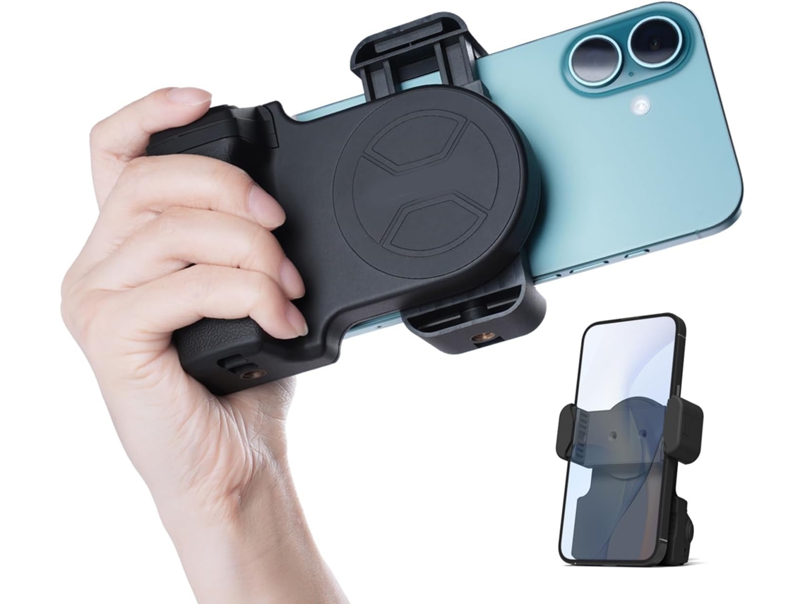 Empuñadura Para Cámara De Teléfono, Con Trípode Y Control Remoto Extraíble, Agarre Para Selfies (negro)