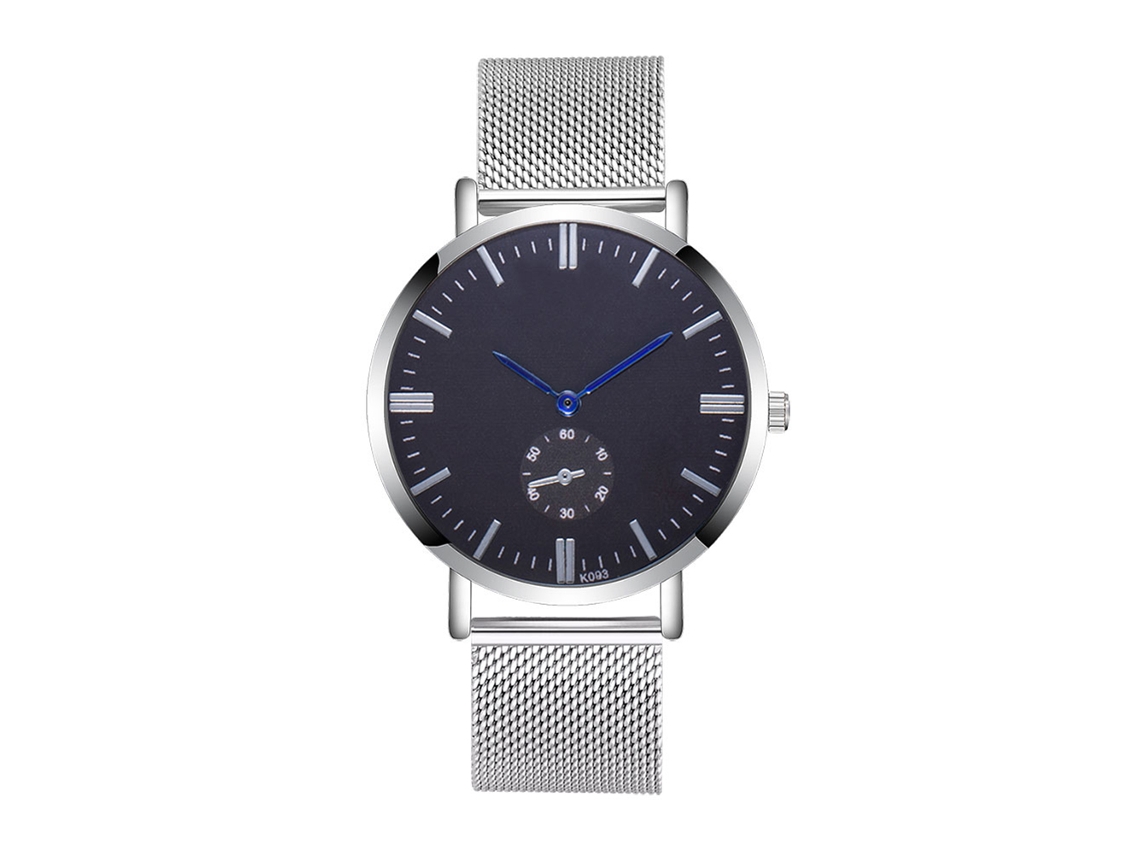 Reloj De Pulsera Para Hombre Zhoulianfa De Acero Con Correa De Malla Cuarzo (negro)