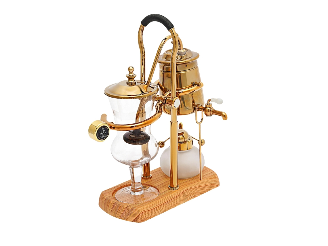 Cafetera de sifón de 400 ml, elegante diseño dorado, filtro integrado, OEM dorado