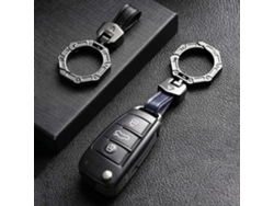 Chaveiro Hallmo Business em Zinco League com revestimento em couro bovino de alta qualidade, proteção anti-perda para chaves de carro.