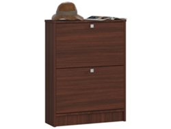 Zapatero Con 2 Compartimentos Akord Wenge 60 Cm 2 Puertas Basculantes Frente En Color Wenge 60x20x80 Cm