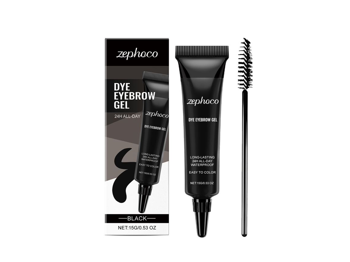 Tinte negro para cejas de larga duración y resistente al agua.