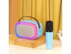 Micrófonos y altavoces Bluetooth semi-inalámbricos profesionales para videojuegos, karaoke y karaoke (azul)