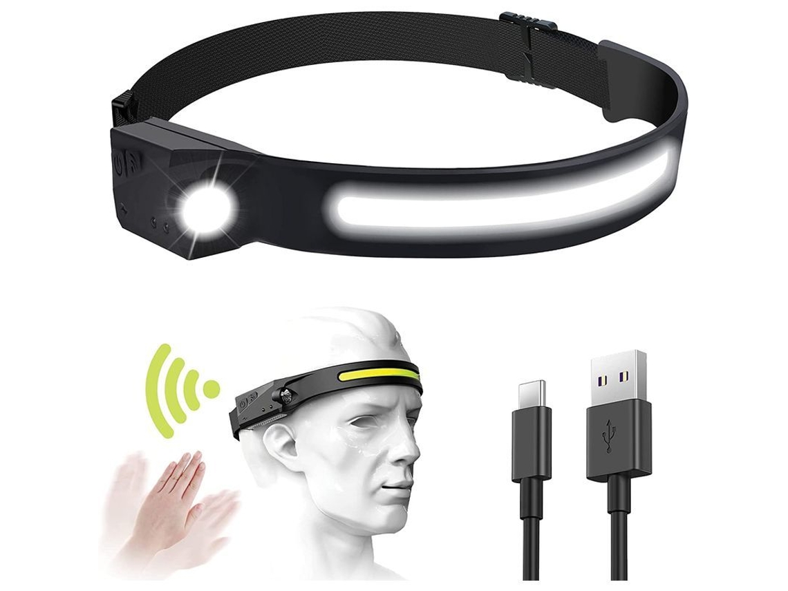 Linterna Frontal Led Recargable Usb Impermeable Cob Xpe 5 Modos Para Camping Ciclismo Lectura Niños clase Energética A+