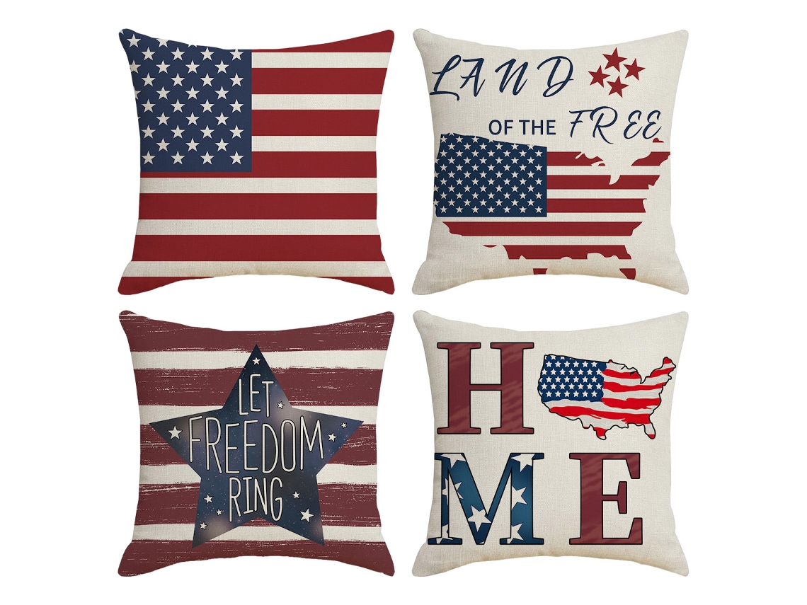 Juego De 4 Fundas De Almohada Decorativas Con Temática De Camiones Rojos Y Azules