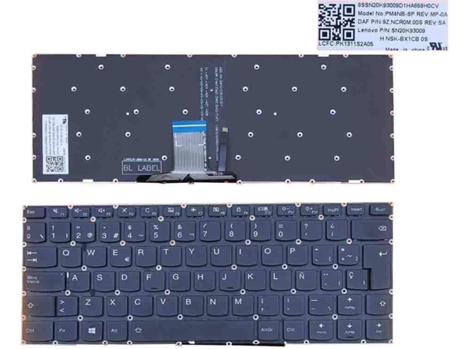 Teclado Retroiluminado para Portátil Lenovo Ideapad 310S-14 310S-14Isk 510S-14Ikb 710S-14
