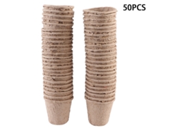 50 Vasos Biodegradables De Papel Y Turba De 6x6 Cm Para Vivero, Jardinería Y Siembra De Semillas.