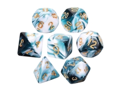 Juego De Dados Poliédricos, 7 Piezas, Para Pathfinder Dd Juego De Rol De Mesa, Transparente Y Azul Lago Blanco
