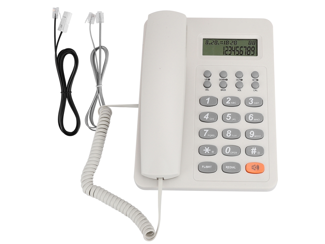 Teléfono Fijo De Oficina Kx T8206 Con Pantalla Lcd, Sistema Dtmf/fsk, Blanco.
