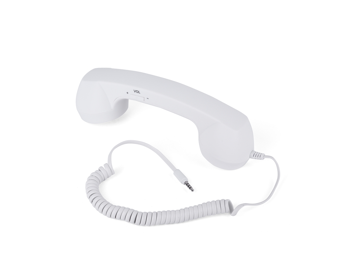 Auriculares De Teléfono Cableado Vintage Anti Radiación 3.5mm Con Micrófono Para Iphone Blanco