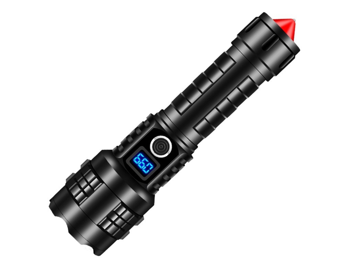 Linternas LED Super Brillante, Linterna Recargable 15000 lúmenes, Linterna Led Recargable, Negra YIZHOOD