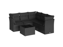 Maison Exclusive - Set De Sofás De Jardín 6 Piezas Y Cojines Ratán Sintético Negro