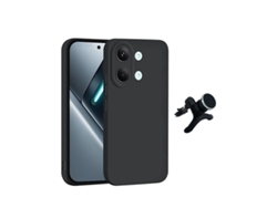 Kit Suporte Magnético Reforçado Capa Silicone Líquido Phonecare Para Xiaomi Poco X8 Pro Max 5g - Preto
