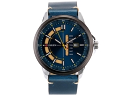 Reloj De Pulsera Para Hombres De Aleación Con Dial Redondo Analógico De Cuarzo (blanco Azul)