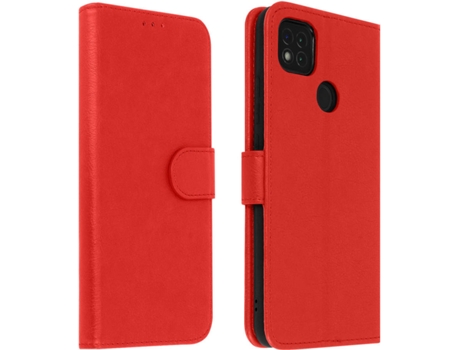 Funda Xiaomi Redmi 9C AVIZAR Libro Billetera Rojo