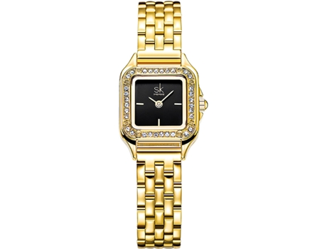 VEANXIN Reloj de pulsera para mujer con vestido de acero inoxidable ligero y diamante cuadrado-Azul plateado