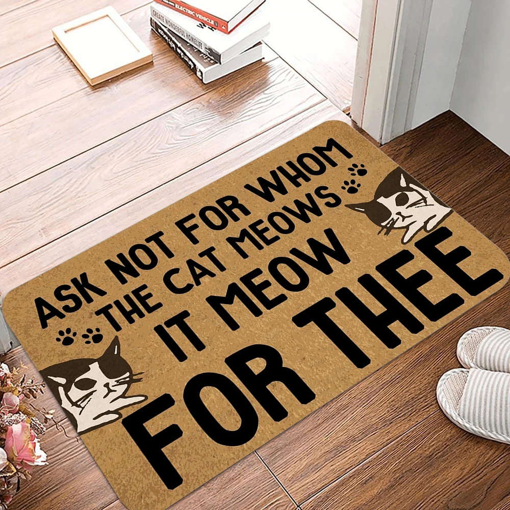 (estilo 3 40x60cm) Felpudo Divertido Con Temática De Gatos, Decoración Del Hogar