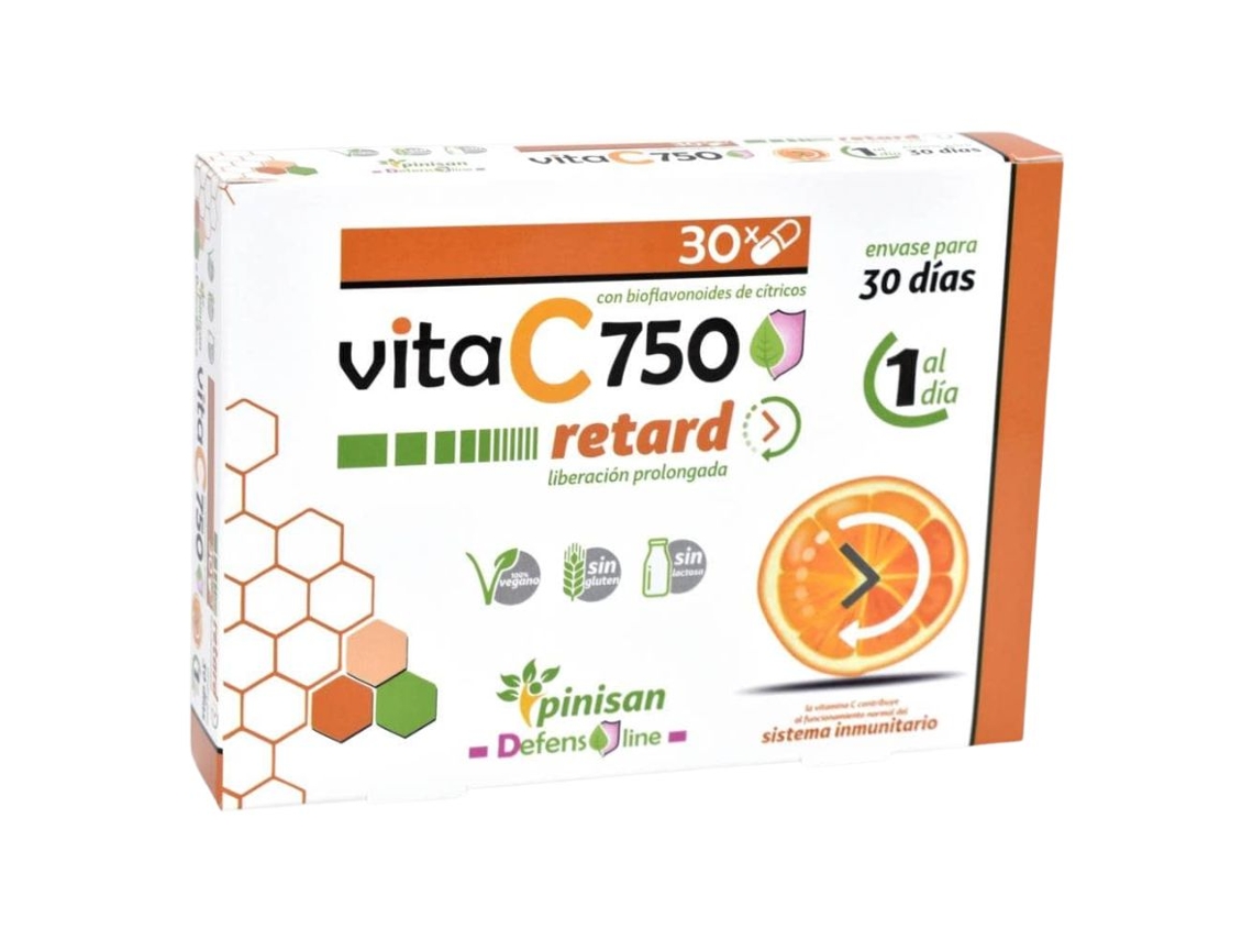 Vita C Retard Sin Gluten Vegan 750Mg 30Caps PINISAN