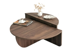 Mesa de café modular color nogal MILA CONCEPT U