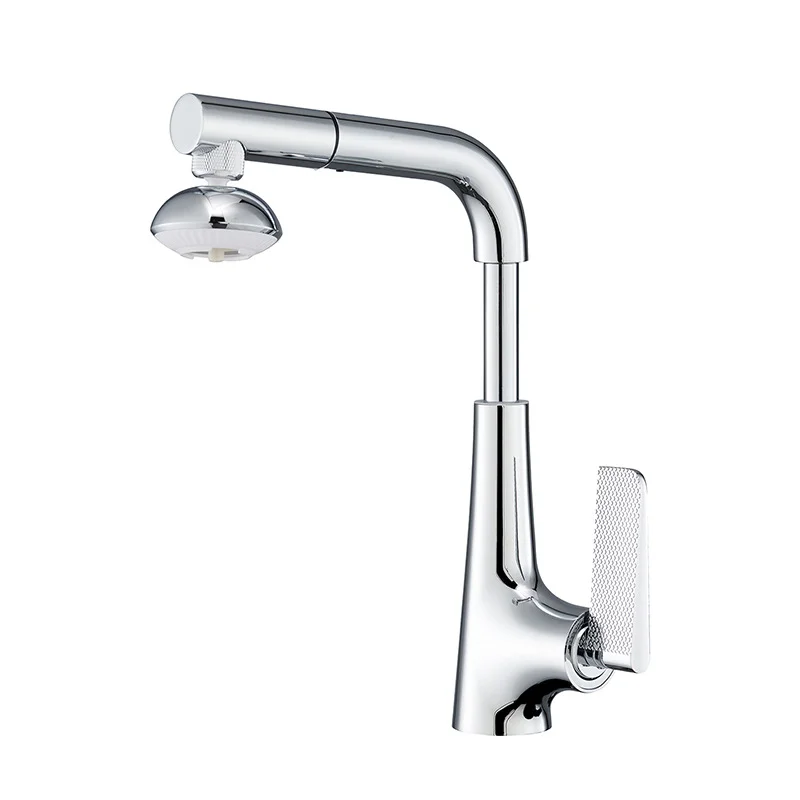 Grifo Monomando De Baño Para Encimera (gris Claro G1/2) Con Agua Fría Y Caliente Y Diseño Moleteado Giratorio.