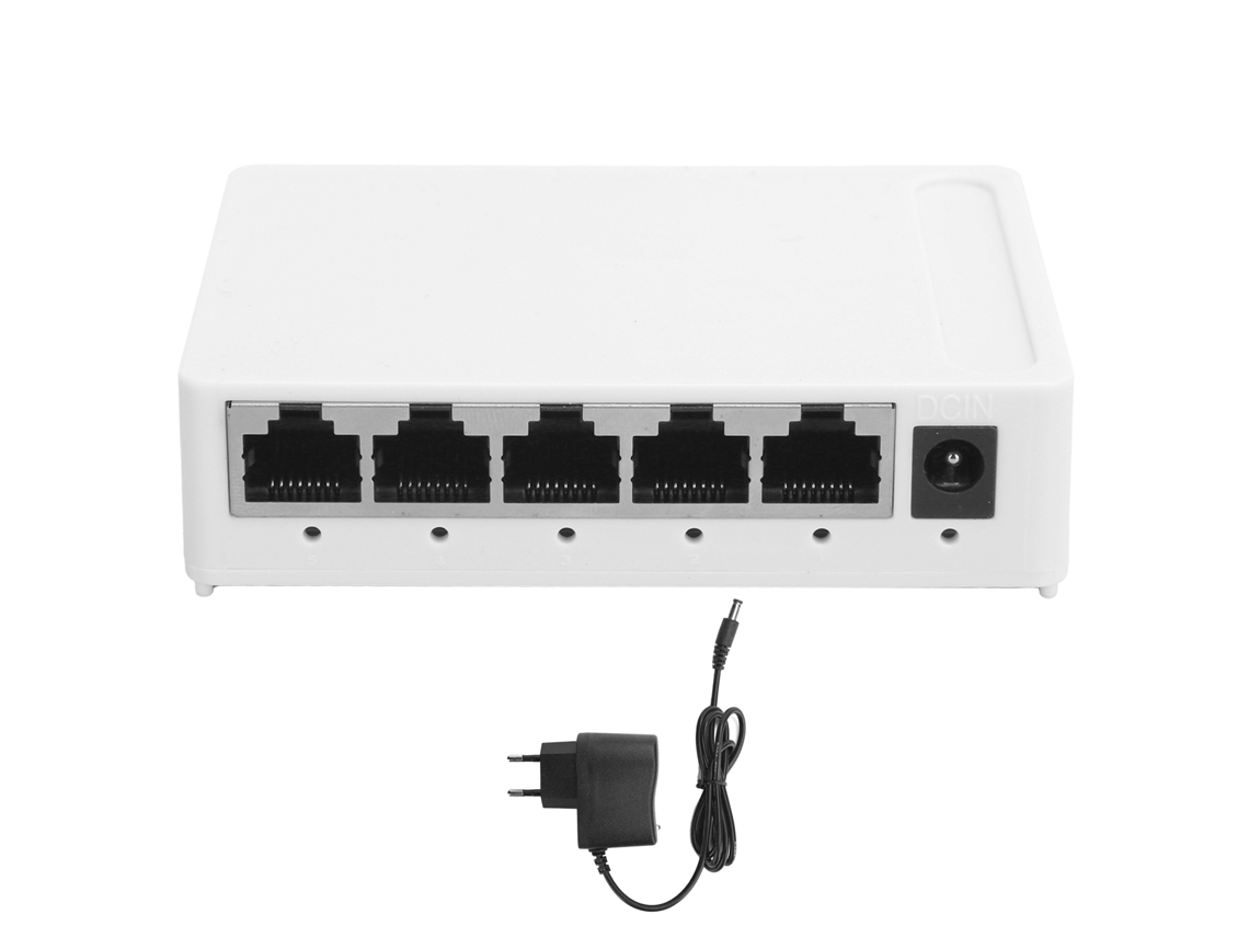 Switch Ethernet Gigabit 5 Portas Rj45 10/100/1000mbps E100-5g Para Redes Domésticas E Escritórios