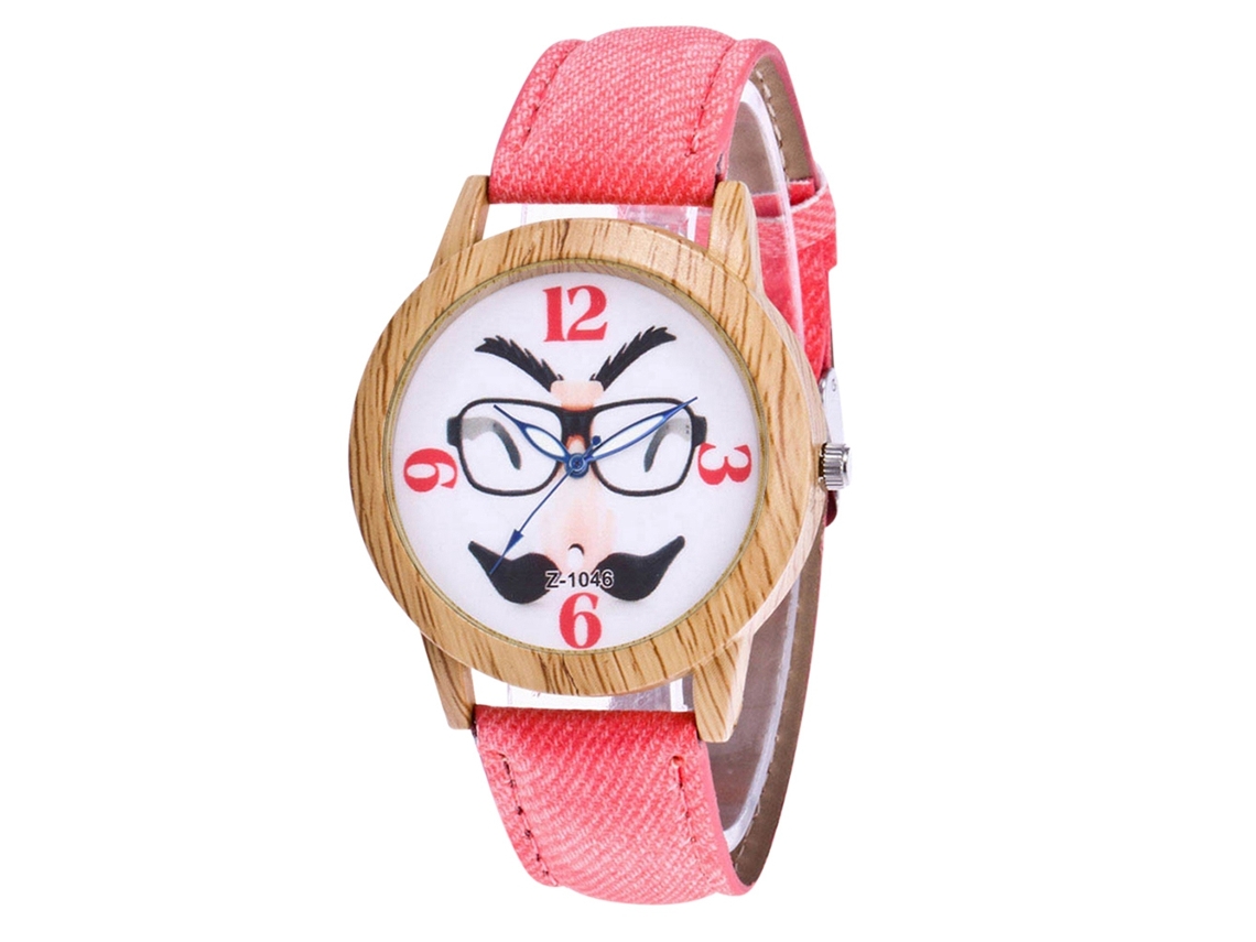 Reloj Casual De Cuarzo Unisex Zhoulianfa Con Correa De Mezclilla (rosa)