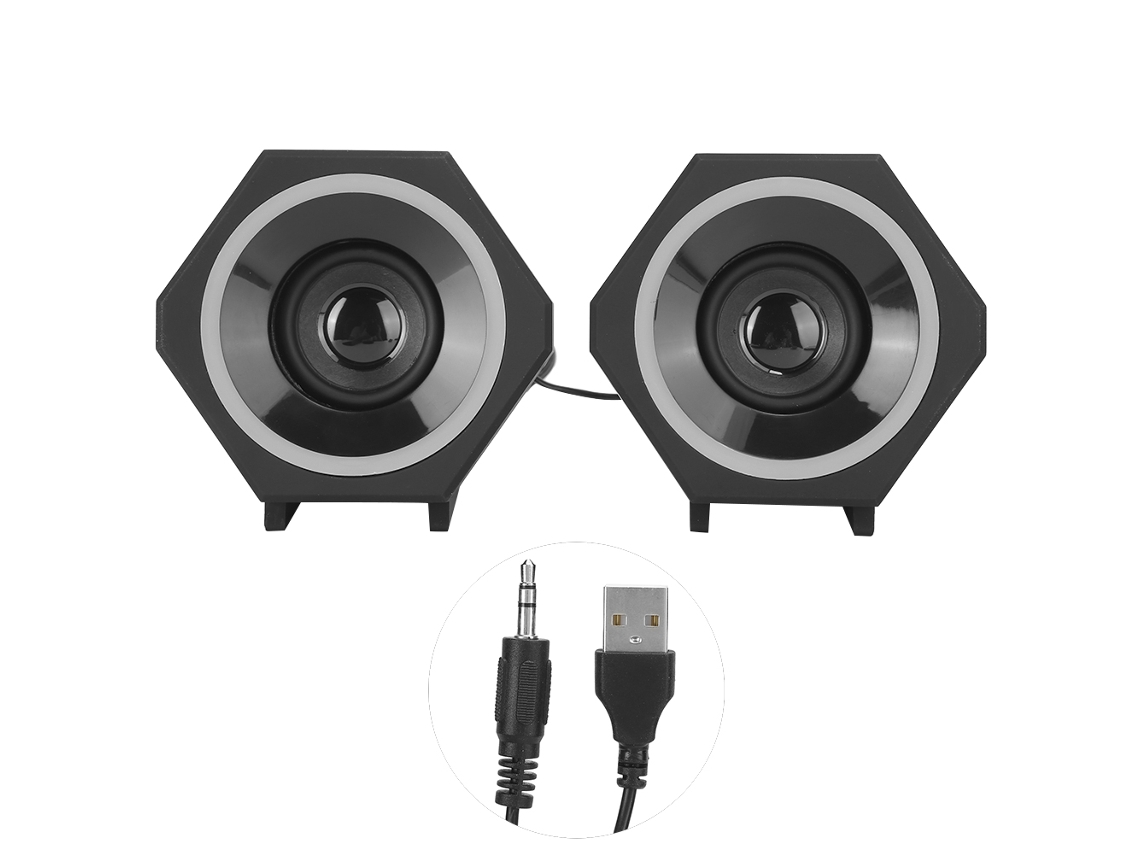 Altavoces Usb Para Pc Con Mini Subwoofer, Luz Azul Y Sonido Hi-fi Para Ordenadores De Sobremesa Y Portátiles V-138