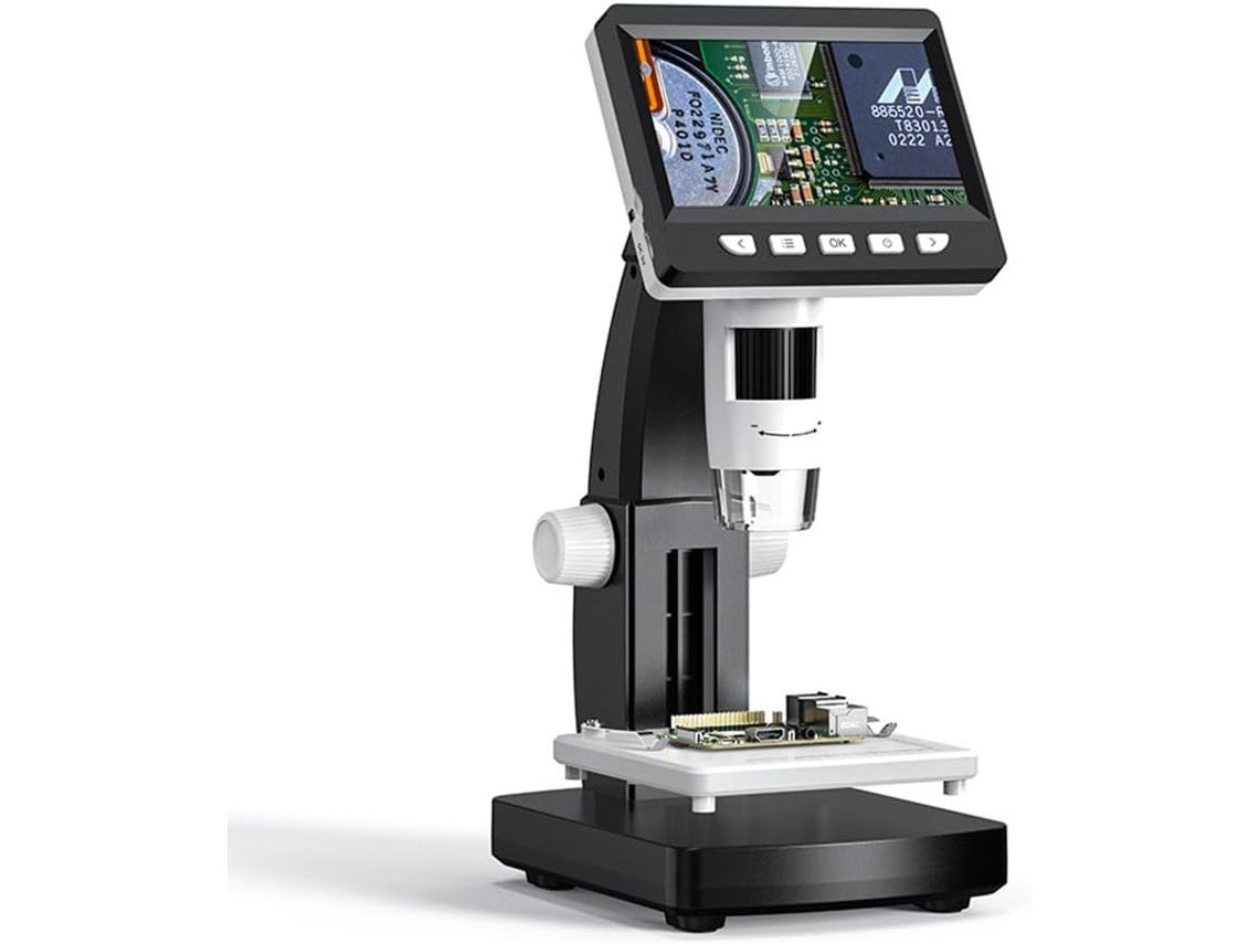 Microscopio Digital De 4,3 Pulgadas, Aumento De 1000x, Microscopio Electrónico Usb Con Alimentación Por Moneda Y 8 Led Para Ordenador.