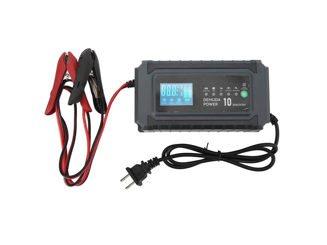 Cargador De Batería Automático Inteligente De 12v Y 24v Con Función De Reparación Y Protección Para Automóviles Y Motocicletas. Enchufe Estadounidense De 110v.
