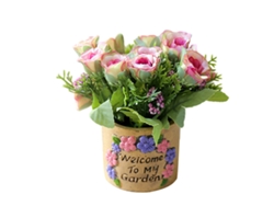 Flor de granate falsa, decoración de flores de paisaje, planta en maceta de seda TRUYUETY