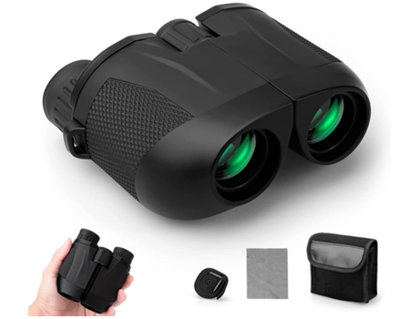 Binoculares HD impermeables con visión nocturna de baja luminosidad 10X22 para observación de aves Blanco-Blanco YIZHOOD