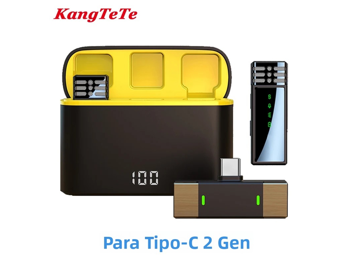 Micrófono de solapa inalámbrico con cancelación de ruido, compatible con iPhone. Incluye estuche de carga tipo C. Mdug (Tipo C)