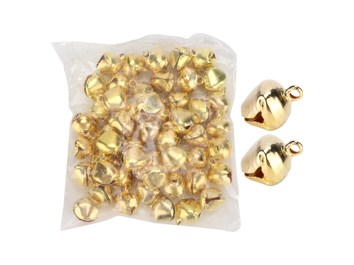 Campanas navideñas para proyectos de bricolaje, mini campanas artesanales, pequeñas campanas de hierro con agujero para hacer joyas y decoraciones de campanas para un ambiente festivo.