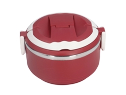 Caja de almacenamiento térmica portátil japonesa de acero inoxidable 304 para la escuela y la oficina, color rojo.