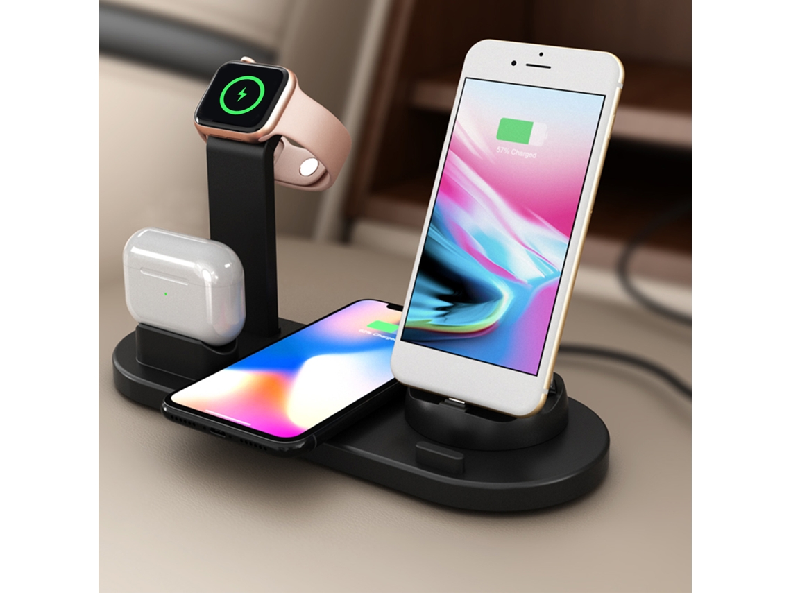 2026 Store-base De Carga Inalámbrica 4 En 1 Qi Para Iphone 12/11/x/xr/xs, Samsung S9/s8, Iwatch Y Airpods