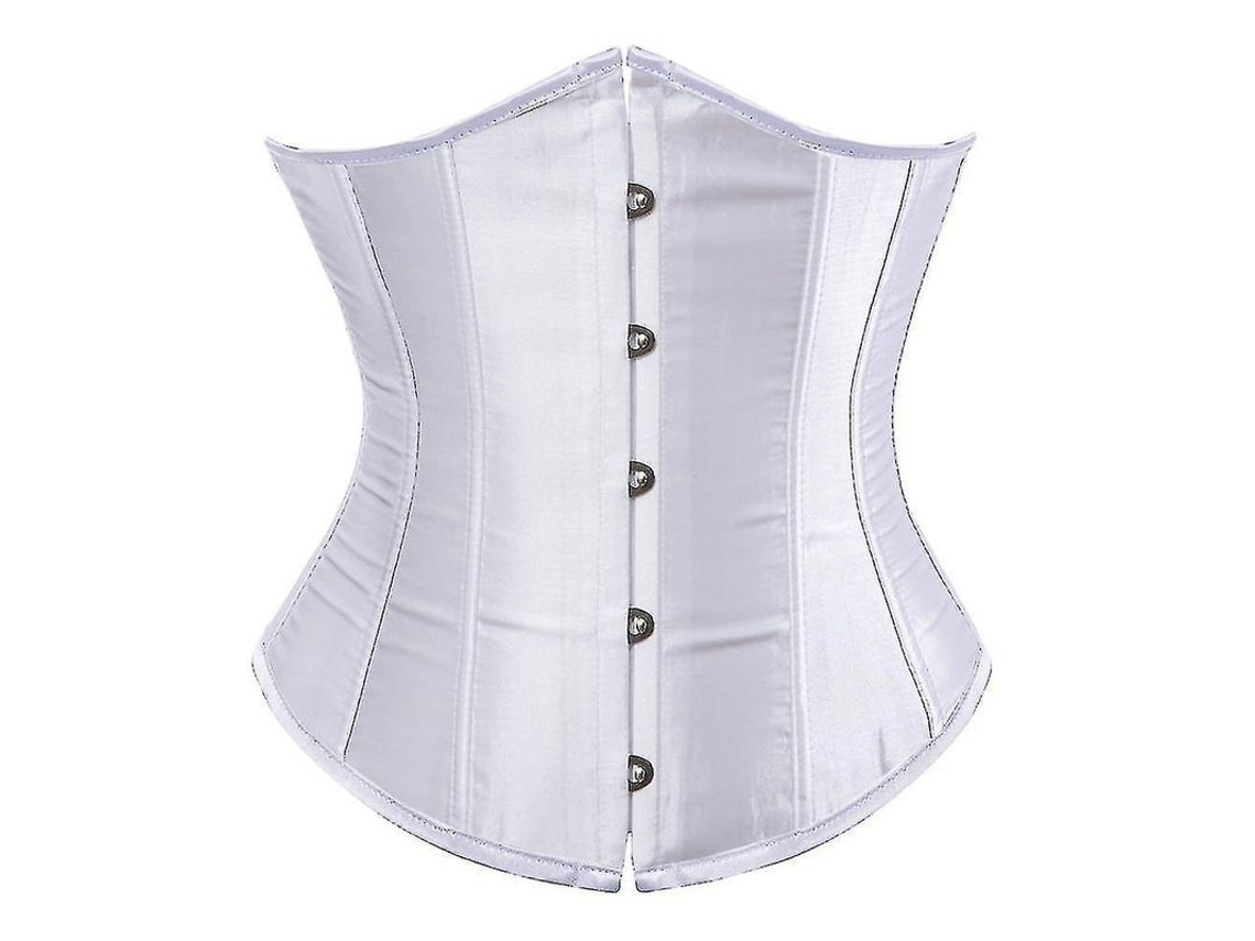 2026-corset Underbust Gótico Sexy Cincher Cintura Top Moldeador Plus Size S-6xl Lencería Rjo Xl Blanco