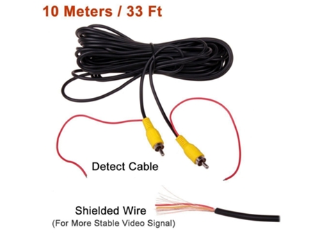 Cable de vídeo para coche, Cable de extensión de vídeo profesional macho a macho para cámara de 10m, Cable inverso de estacionamiento de respaldo p...