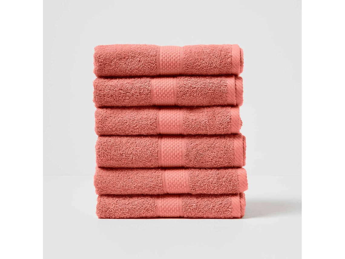 Homescapes Turkish Cotton Hand Towel Set Of 6, Burnt Orange