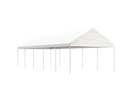 Cenador con techo polietileno blanco 11.15x4.08x3.22 m VIDAXL