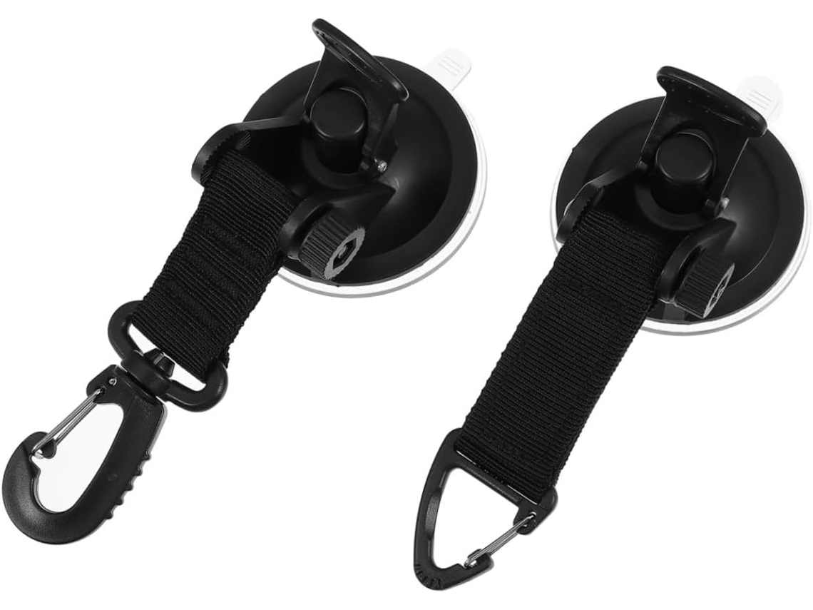 Ganchos De Montaje Con Ventosa De Alta Resistencia, 2 Piezas, Negros, Abs Y Nailon, Capacidad De Carga, Para Actividades