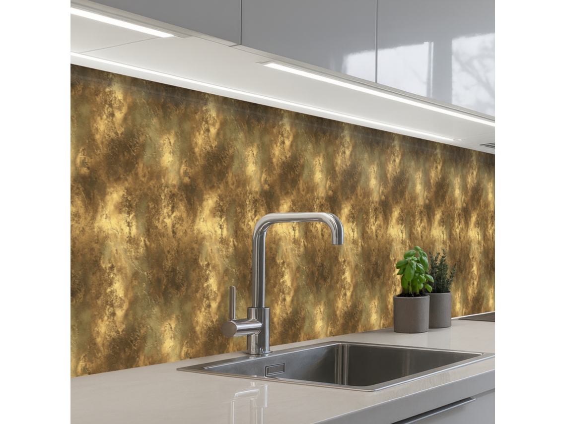 Salpicaderos De Cocina Antiguo - Aspecto Metálico - Oro 450x60 Cm