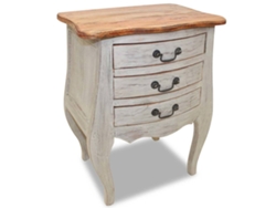 Mesita de Noche en Madera Maciza Recuperada 48X35X64 Cm