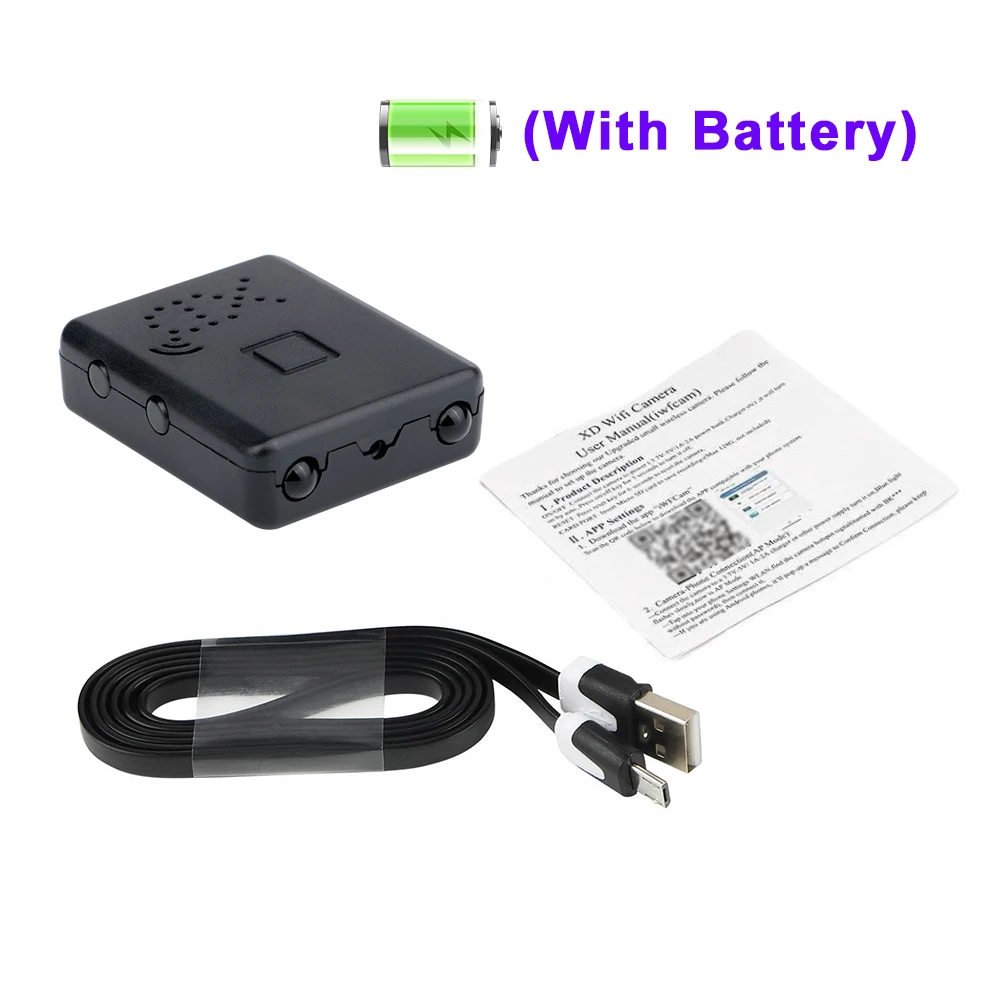 (con Batería - Solo Cámara) Mini Cámara De Seguridad Para El Hogar Hd 1080p - Visión Nocturna - Grabadora - Ultracompacta