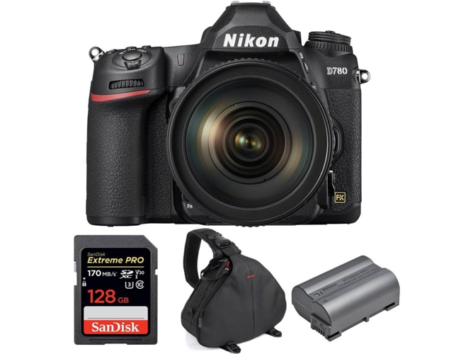 Kit Cámara NIKON D780 + 24-120mm f/4G ED VR + SanDisk 128 GB + Batería + Bolsa (Full-Frame)