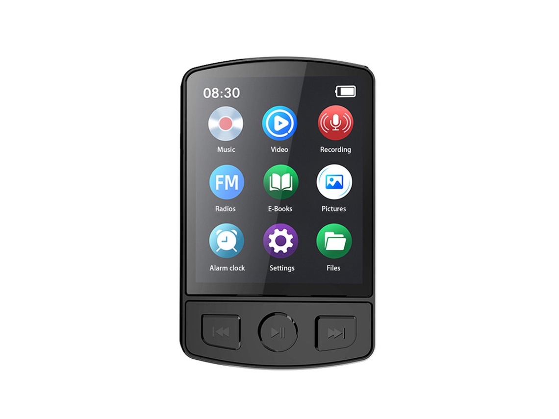 MP3 YIZHOOD (0G)Música deportiva portátil con altavoz FM, grabadora de libros electrónicos, Bluetooth negro